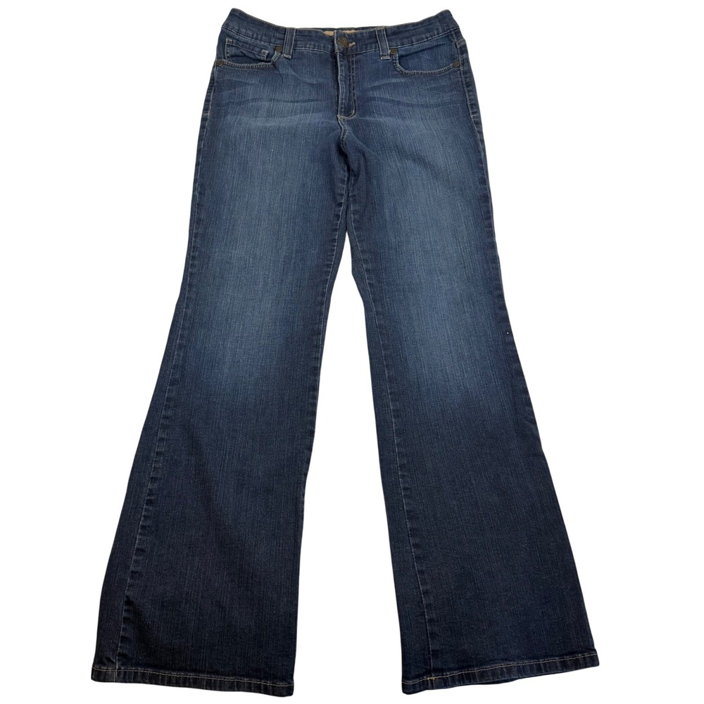Nine West Vintage America Jeans Womens Classic Rise Bootcut Dark Wash Blue